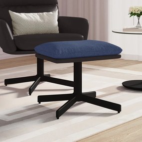 vidaXL Apoio de pés 60x60x36 cm tecido/couro artificial azul