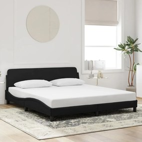 Estrutura de cama c/ cabeceira 180x200 cm veludo preto