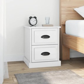 vidaXL Mesas de cabeceira 2 pcs derivados de madeira branco brilhante