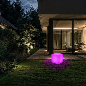 Candeeiro exterior moderno branco 38 cm quadrado IP44 - Nura