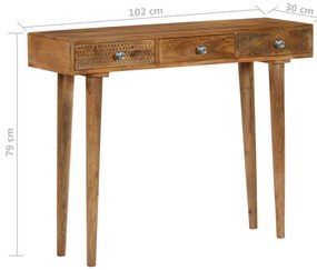 Mesa consola madeira de mangueira maciça 102x30x79 cm