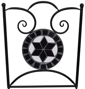 Cadeiras de bistrô dobráveis 2 pcs cerâmica preto e branco