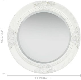 Espelho de parede estilo barroco 50 cm branco