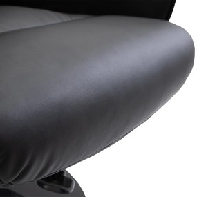 Poltrona Relax com Apoio para os Pés Estofada em PU Poltrona Relax Reclinável até 145° e Giratório 360° com Encosto Ajustável para Sala de Estar Dormi