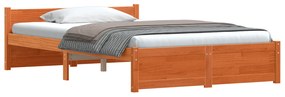 Estrutura da Cama com cabeceira Castanho-mel 120 x 200 cm