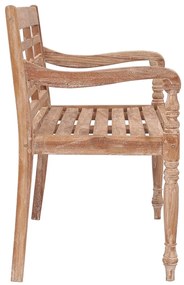 Banco Batávia 120 cm madeira de teca maciça branco lavado