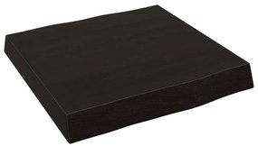 Tampo de mesa com bordas vivas maciço tratado castanho-escuro