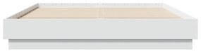 Estrutura de cama com luzes LED 140x200 cm branco