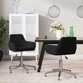 vidaXL Cadeiras de jantar giratórias 2 pcs veludo preto