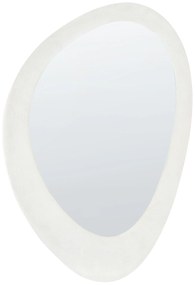 Espelho de parede em veludo branco 60 x 90 cm AUDES Beliani