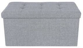 Banco com assento e arrumação 76 x 38 x 38 cm Cinza claro mesclado