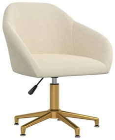 vidaXL Cadeira de escritório giratória veludo cor creme