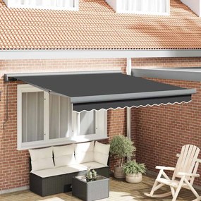 vidaXL Toldo Retrátil Antracite 300 x 250 cm Tecido, Metal