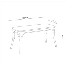 Banco Oliver – Preto – 100 cm x 49 cm x 41 cm
