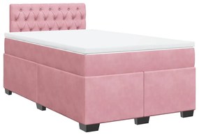 Cama boxspring com colchão 120x190 cm veludo rosa