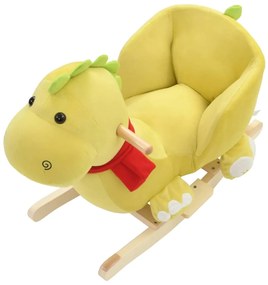 Animal de baloiçar dragão em pelúcia 60x32x53cm verde lima