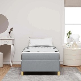 Cama Box Cinza Claro e Branco e Cinza Claro 90 x 190 cm tecido