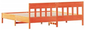 Cama sem colchão 180x200 cm pinho maciço castanho-mel