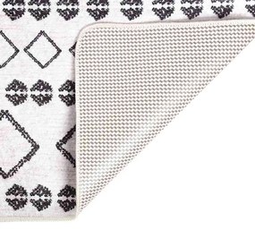 Tapete lavável antiderrapante 190x300 cm preto e branco