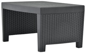 Conjunto lounge para jardim 3 pcs plástico antracite