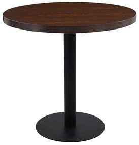 Mesa bistrô 80 cm MDF castanho-escuro