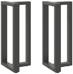 vidaXL Pés para mesa de bar em forma de T, 2 peças, antracite, 50x35x(90-91) cm, aço