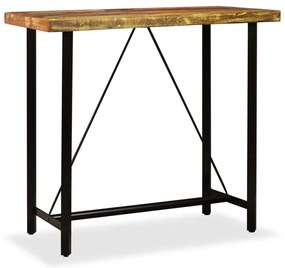 Mesa de bar em madeira reciclada maciça 120x60x107 cm