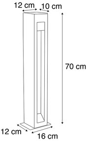 LED Candeeiro de pé moderno basalto para exterior 70 cm - Sneezy Moderno