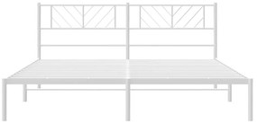 Estrutura de cama com cabeceira 193x203 cm metal branco