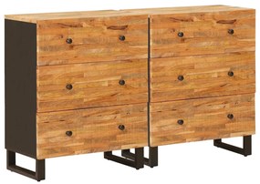 vidaXL Buffet 2 pcs Castanho 60 x 33 x 75 cm Madeira de manga maciça