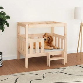 vidaXL Cama para cães 75,5x63,5x70 cm madeira de pinho maciça