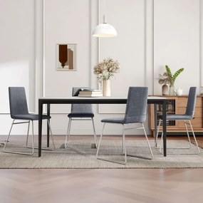 Conjunto de 2 cadeiras estofadas para sala de estar com almofada de esponja de alta densidade - cinza