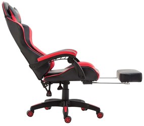 Cadeira Gaming Ignite em imitação de pele preto/vermelho