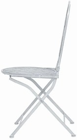 3 pcs conjunto bistrô em aço branco acinzentado