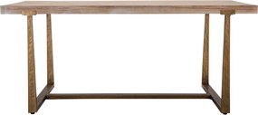 MESA DE JANTAR ANKARA 180X90X78 CM CASTANHO E DOURADO (CADEIRAS NÃO INLUÍDAS)