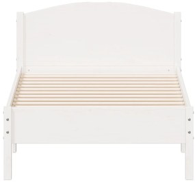 Cama sem colchão 75x190 cm madeira de pinho maciça branco