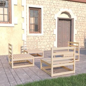 vidaXL 4 pcs conjunto lounge de jardim pinho maciço