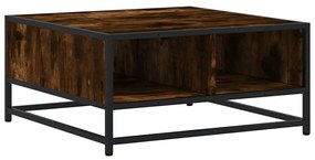 Mesa de centro derivados de madeira e metal carvalho fumado