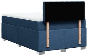 Cama boxspring com colchão 120x190 cm tecido azul