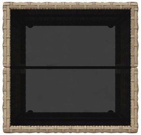 Conjunto de Bistro Jardim 3 Peças com Almofadas Bege em Polyrattan