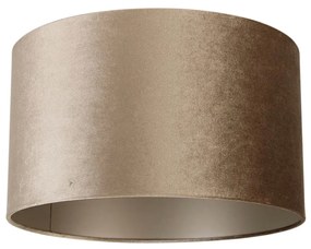 Abajur de Veludo Taupe 35/35/20 Clássico / Antigo