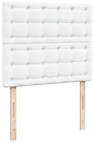 Cama boxspring com colchão 120x190 cm couro artificial branco