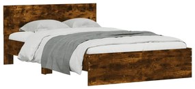 Estrutura de cama com cabeceira 120x190 cm carvalho fumado