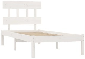 Estrutura de cama 90x200 cm madeira maciça branco