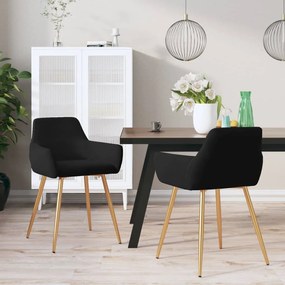 vidaXL Cadeiras de jantar 2 pcs veludo preto