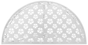Mesa de apoio vintage semicircular metal 72x36x74 cm prateado