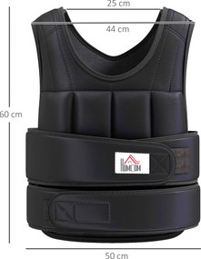 Colete com pesos ajustável, colete com pesos até 10 kg, pesos removíveis, treino, musculação, exercício, boxe, Oxford, 50x60 cm, preto