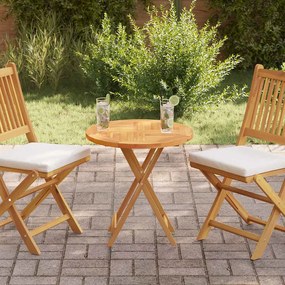 vidaXL Tampo de mesa redondo 2,5 cm 60 cm madeira teca maciça