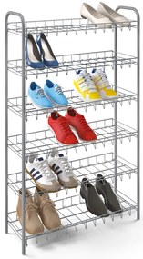 Sapateira com 6 prateleiras Shoe 6 cinzento-prateado