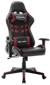 Cadeira de gaming couro artificial preto e vermelho tinto